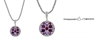 EFFY Collection EFFY&reg; Amethyst (2-3/8 ct. t.w.) & Rhodolite (6 ct. t.w.) Cluster 18" Pendant Necklace in Sterling Silver